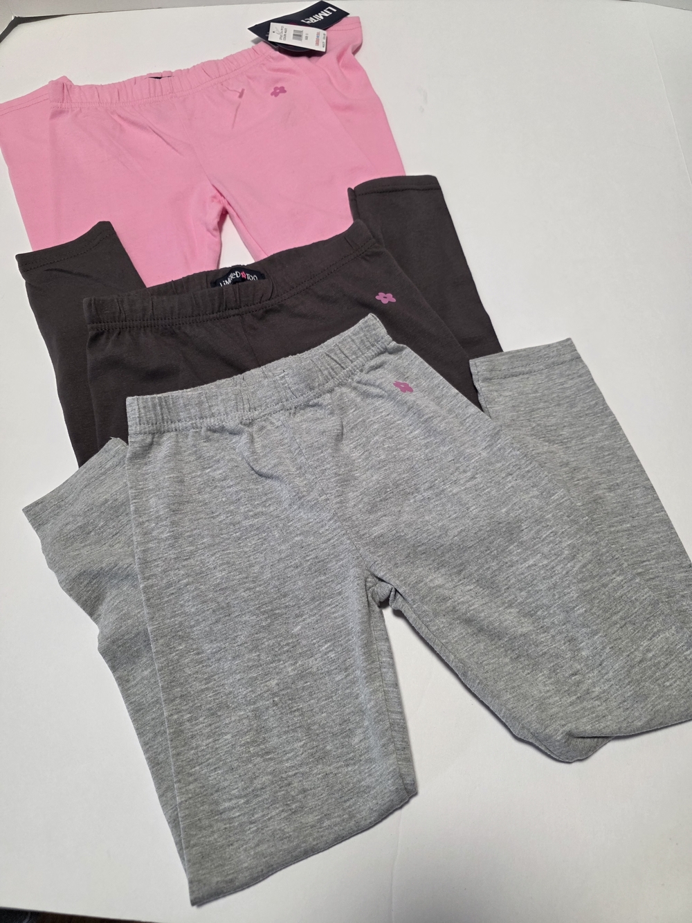 Limited Too Girls' Size 5 Legging Pack in Pink, Charcoal, Gray - New - Picture 2 of 9